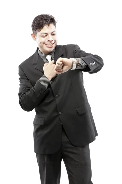 Businessman looking at the time — Stock Photo, Image