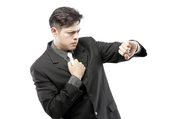 Businessman looking at the time — Stock Photo, Image