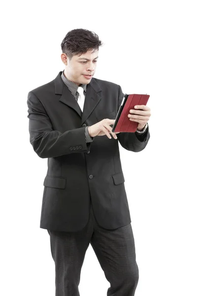 Retrato de um homem de negócios com tablet digital — Fotografia de Stock