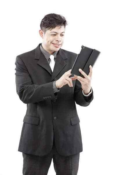 一名商人与数字平板电脑的肖像 — 图库照片