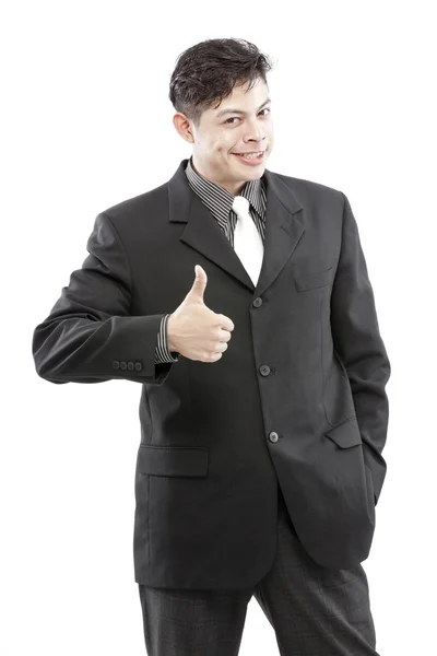 Friendly and smiling businessman showing OK sign — Stock Photo, Image