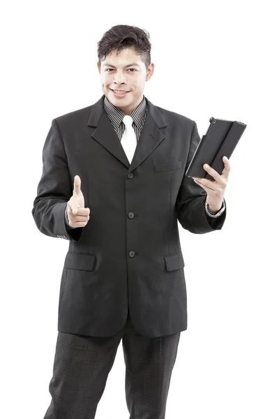 Portret van een zakenman met digitale tablet — Stockfoto