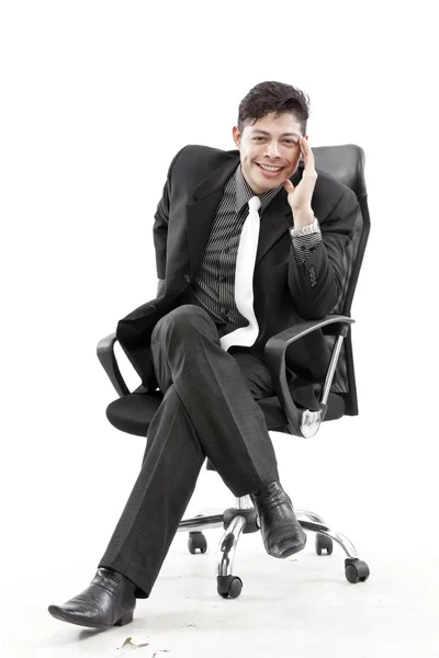 Portret van een zakenman sit and denken — Stockfoto