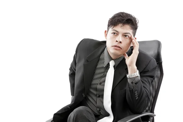 Portrait of a businessman sit and thinking — Stock Photo, Image