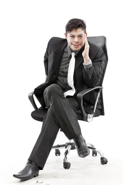 Portret biznesmen siedzieć i myśleć — Zdjęcie stockowe