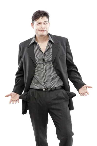 Isolated young business man debt — Stock Photo, Image