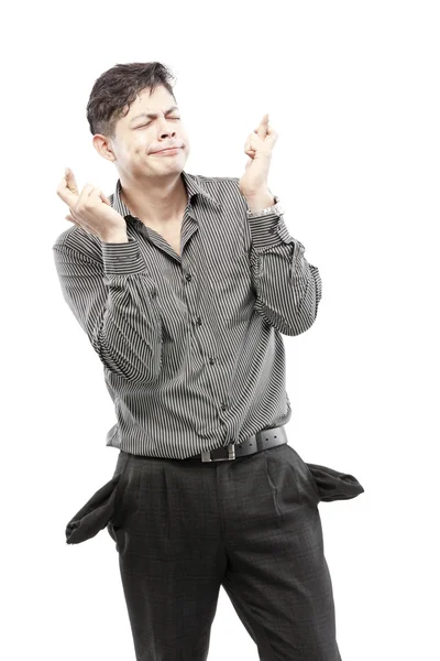 Deuda de hombre de negocios joven aislado — Foto de Stock