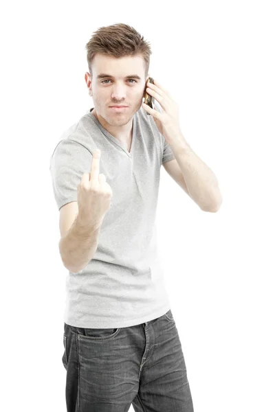 Young man talking on his smart phone — Stock Photo, Image