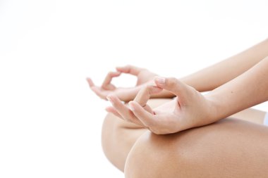 yoga egzersiz yaparak oldukça genç bir kadın portresi