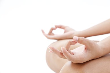 yoga egzersiz yaparak oldukça genç bir kadın portresi