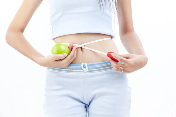 Woman measuring perfect shape,Healthy lifestyles. Royalty Free Stock Photos