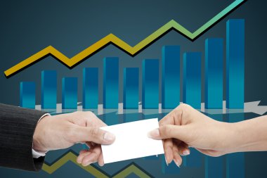 iş el ile grafik artan bir küre tutarak