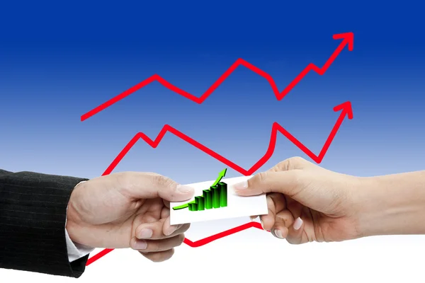 Kézi üzleti grafikon — Stock Fotó