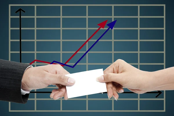 Hand and business graph — Stock Photo, Image