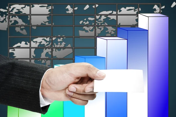 Hand and business graph — Stock Photo, Image