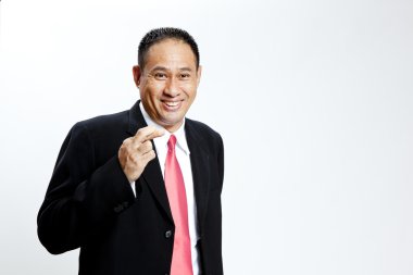 batıl inançlı - girişimci ile parmak beyaz arka plan üzerinde çarpı işareti