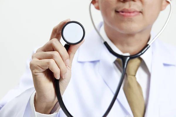 Zadowolony lekarz stetoskop — Zdjęcie stockowe