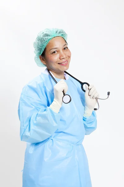 Portrait of happy successful mature female doctor — Stock Photo, Image