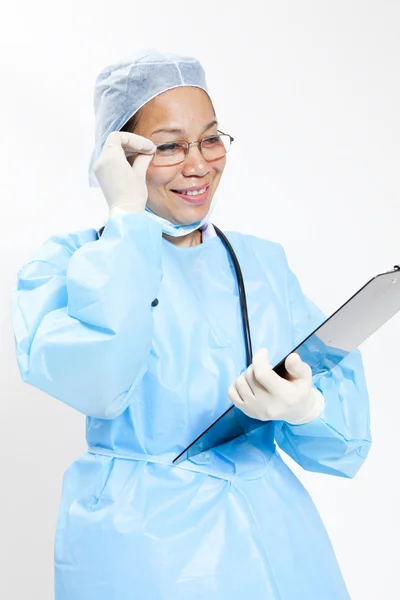 Portrait of happy successful mature female doctor — Stock Photo, Image