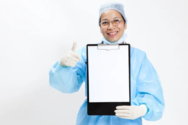 Doctor whit notepad a over white background — Stock Photo, Image