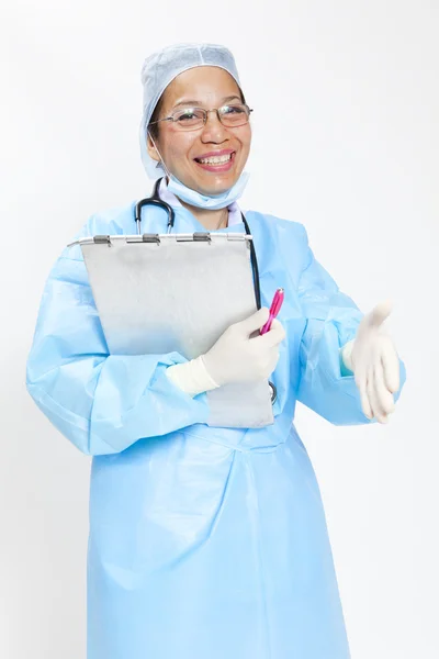 여성 의사 핸드쉐이킹 — 스톡 사진