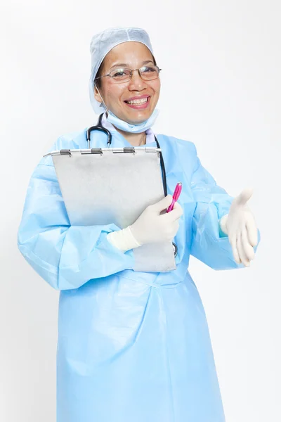 Female doctor handshaking — Stock Photo, Image