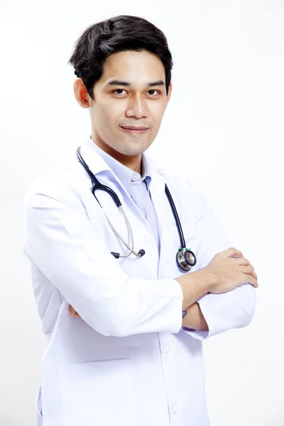 Happy doctor with stethoscope — Stock Photo, Image