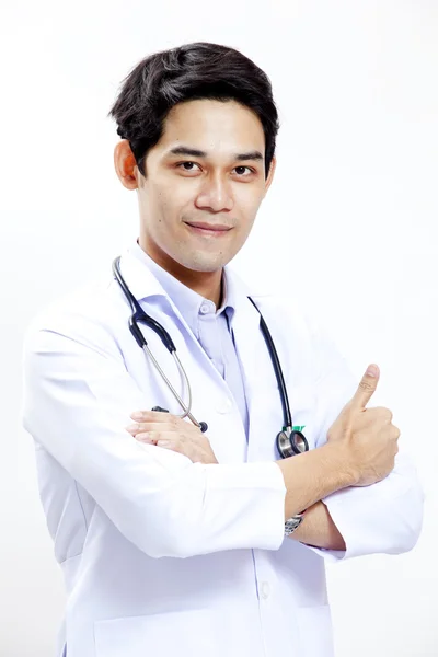 Happy doctor with stethoscope — Stock Photo, Image