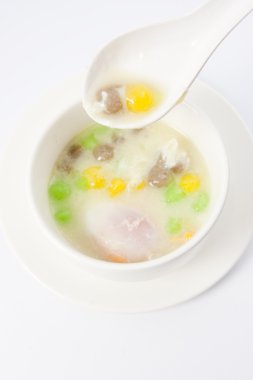 Tay tatlı, hamur tatlısı Hindistan cevizi sütü ile yumurta york