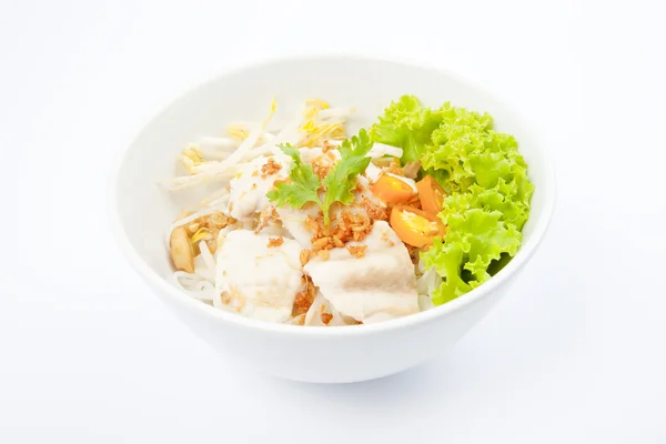 Ryż makaron zupa z ryb — Zdjęcie stockowe