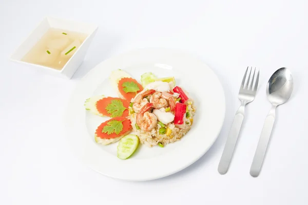 Thai fried rice with seafoods — Stock Photo, Image