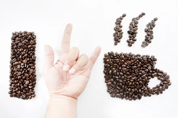 Ich liebe Kaffee Zeichen — Stockfoto