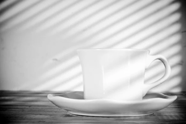 Xícara de café em preto e branco — Fotografia de Stock