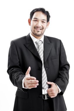 takım için el sıkışma bir el veren işadamı-anlaşma imzalamaya