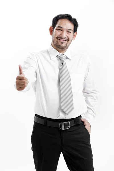 Businessman, giving thumb up — Stock Photo, Image