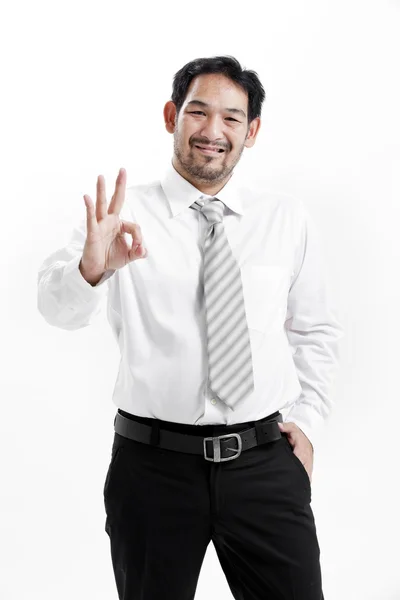 Businessman, giving ok sign — Stock Photo, Image