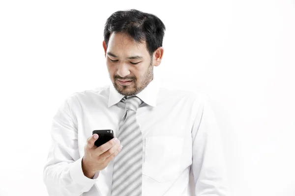 Empresário falando em seu celular — Fotografia de Stock