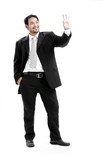 Portrait of hand showing goodluck sign against white background — Stock Photo, Image