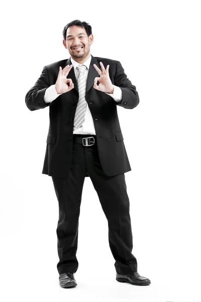 Portrait of hand showing goodluck sign against white background — Stock Photo, Image