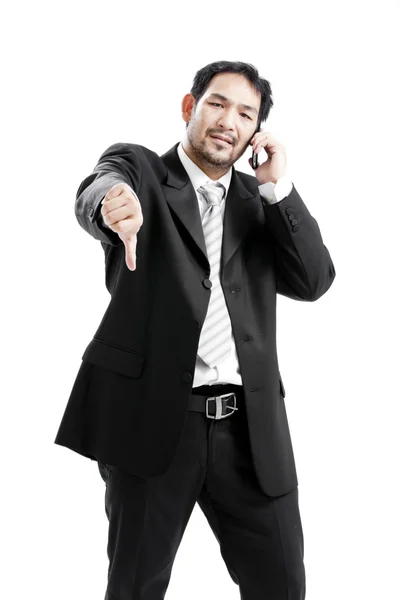 Portrait of frustrated mature executive over white background — Stock Photo, Image