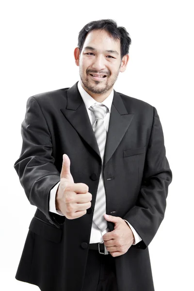 Retrato de mano mostrando signo de buena suerte sobre fondo blanco — Foto de Stock