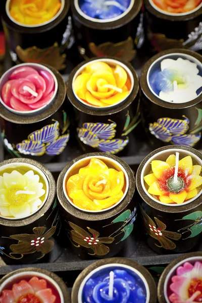Fila di candele aromatiche — Foto Stock