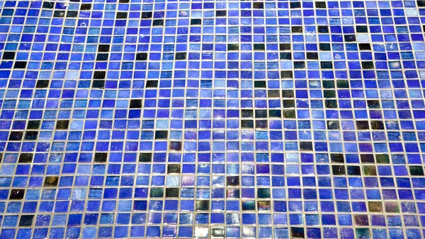 シームレスな青い正方形のタイル パターン — ストック写真