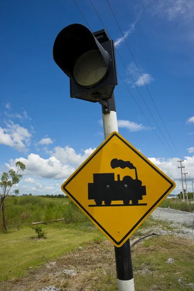 Signalen command treinen te stoppen vooruit vooruitgang — Stockfoto