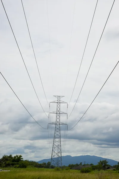 Electrical tower on a background of the blue — Stock Photo, Image