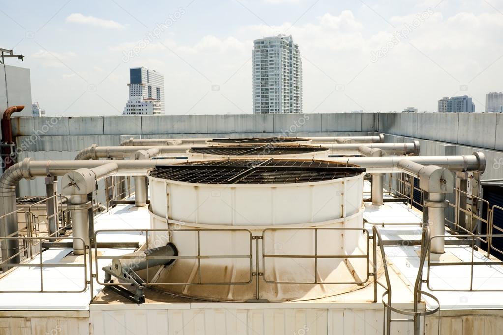Air conditioning systems on a roof