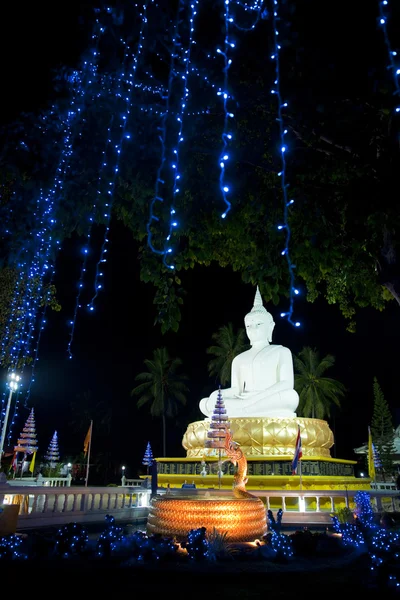 Buddha sculpture at night — Stock Photo, Image