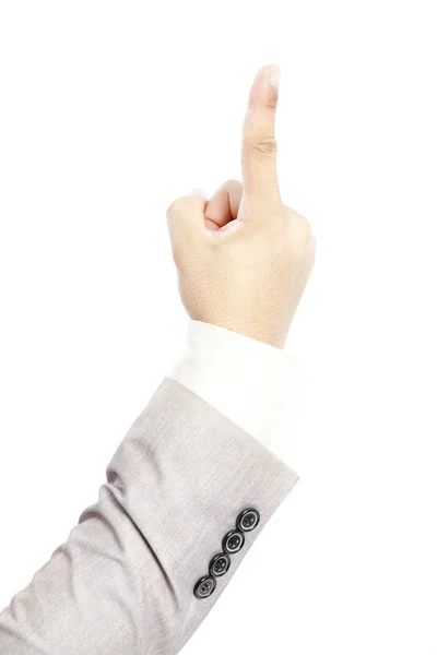 The hand of the businessman showing various signs — Stock Photo, Image