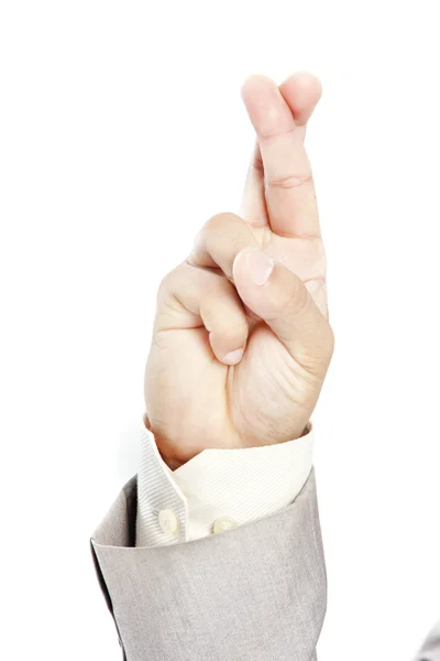 The hand of the businessman showing various signs — Stock Photo, Image