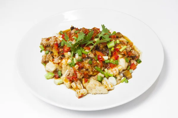 Asiatische Mahlzeit mit Gemüse und Zwiebeln — Stockfoto